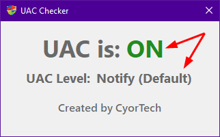 CyorTech UAC Checker